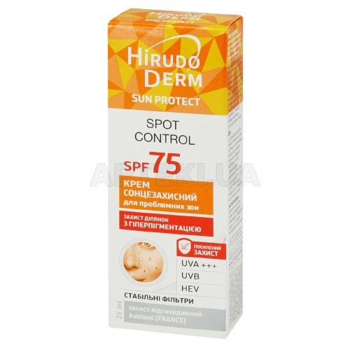 SPOT CONTROL КРЕМ СОЛНЦЕЗАЩИТНЫЙ ДЛЯ ПРОБЛЕМНЫХ ЗОН SPF 75 серии HIRUDO DERM SUN PROTECT 25 мл, №1