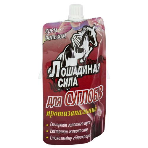 КРЕМ-БАЛЬЗАМ "ЛОШАДИНАЯ СИЛА ДЛЯ СУГЛОБІВ" ПРОТИЗАПАЛЬНИЙ дой-пак 100 мл, №1
