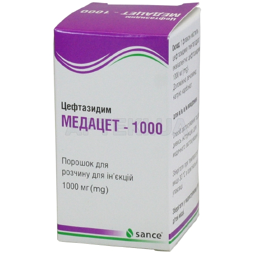 Медацет-1000 порошок для розчину для ін'єкцій 1000 мг флакон, №1