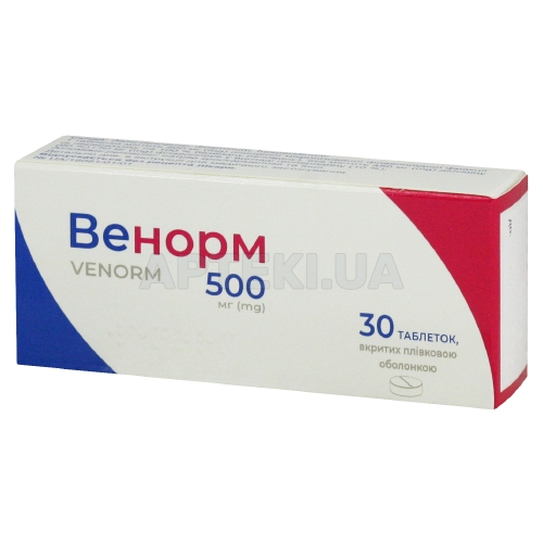 Венорм таблетки, вкриті плівковою оболонкою 500 мг блістер, №30