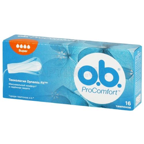 Тампони жіночі гігієнічні серії "O.B." ProComfort Super, №16