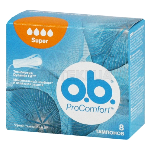 Тампони жіночі гігієнічні серії "O.B." ProComfort Super, №8