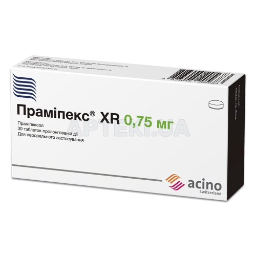 Прамипекс® XR таблетки пролонгированного действия 0.75 мг блистер, №30