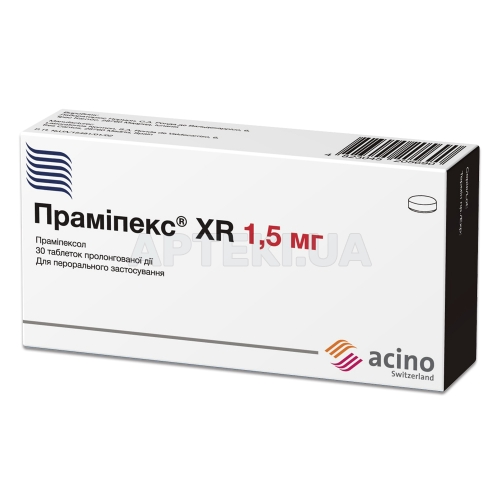 Прамипекс® XR таблетки пролонгированного действия 1.5 мг блистер, №30