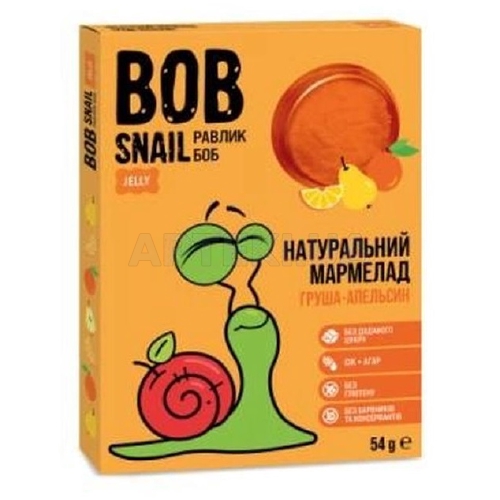 МАРМЕЛАД НАТУРАЛЬНЫЙ BOB SNAIL (УЛИТКА БОБ) 54 г груша-апельсин, №1