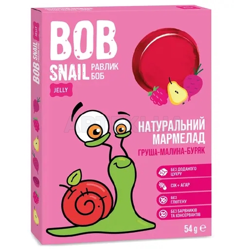 МАРМЕЛАД НАТУРАЛЬНЫЙ BOB SNAIL (УЛИТКА БОБ) 54 г Груша-Малина-Свекла, №1