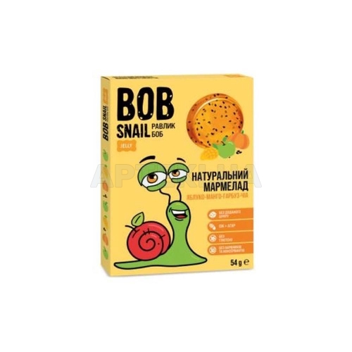 МАРМЕЛАД НАТУРАЛЬНЫЙ BOB SNAIL (УЛИТКА БОБ) 54 г яблоко-манго-тыква-чиа, №1