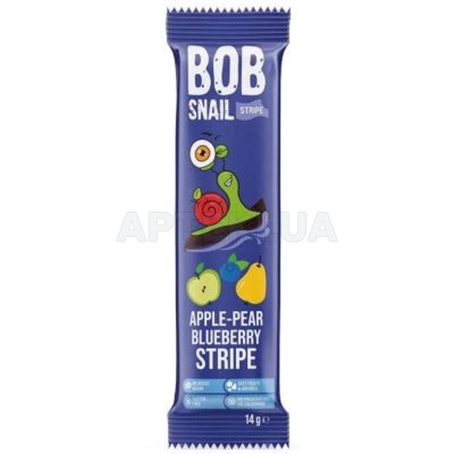 КОНФЕТЫ ФРУКТОВО-ЯГОДНЫЕ СТРАЙПС BOB SNAIL (УЛИТКА БОБ) 14 г яблоко-груша-черника, №1