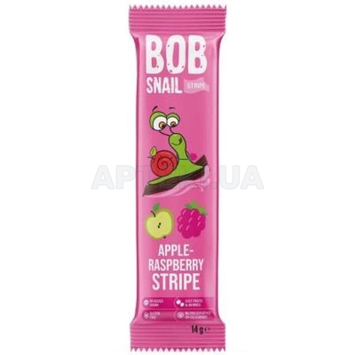 КОНФЕТЫ ФРУКТОВО-ЯГОДНЫЕ СТРАЙПС BOB SNAIL (УЛИТКА БОБ) 14 г яблоко-малина, №1