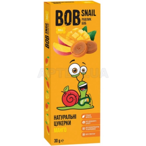 ЦУКЕРКИ НАТУРАЛЬНІ BOB SNAIL (РАВЛИК БОБ) 30 г манго, №1