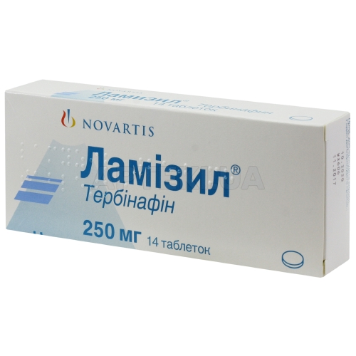 Ламізил® таблетки 250 мг блістер у коробці, №14