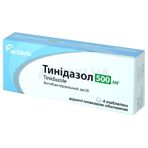 Тинідазол-Тева таблетки, вкриті плівковою оболонкою 500 мг блістер, №4