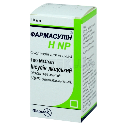 Фармасулін® H NP суспензія для ін'єкцій 100 МО/мл флакон 10 мл, №1