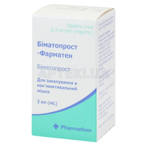 Біматопрост-Фарматен краплі очні 0.3 мг/мл флакон-крапельниця 3 мл, №1