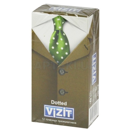 ПРЕЗЕРВАТИВИ ЛАТЕКСНІ "VIZIT" Dotted з пухирцями, №12