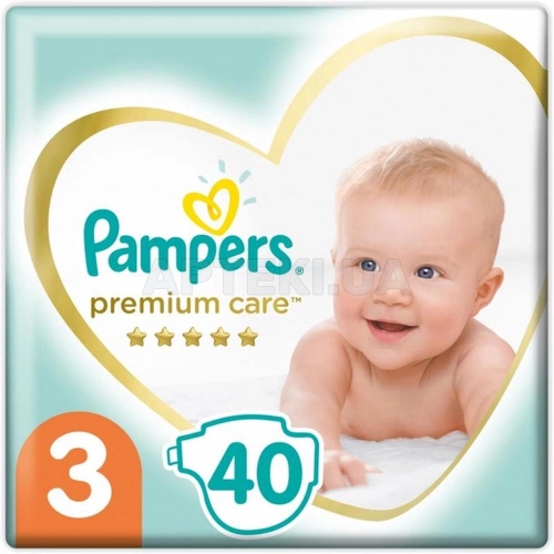 ПІДГУЗНИКИ ДИТЯЧІ PAMPERS PREMIUM CARE midi (6-10 кг), №40