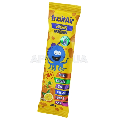 ФРУКТОВЫЙ БАТОНЧИК тм FRUIT AIR "ФИНИК" С МИНДАЛЕМ И ТЫКВОЙ 38 г, №1