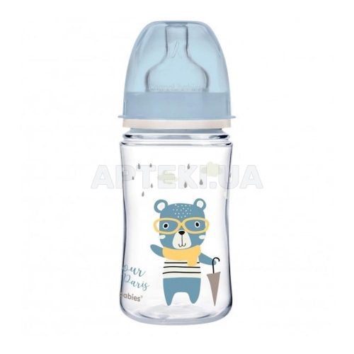 ПЛЯШЕЧКА 35/232_blu, EasyStart, антикол з широким отвором 240 мл PP Bonjour Paris - синя, №1