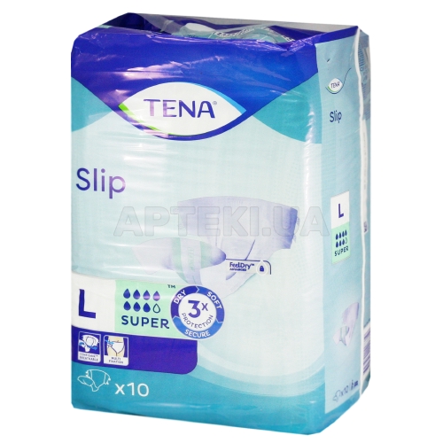 ПОДГУЗНИКИ ДЛЯ ВЗРОСЛЫХ TENA ДЛЯ ЗАЩИТЫ ПРИ НЕДЕРЖАНИИ TENA SLIP SUPER large, №10