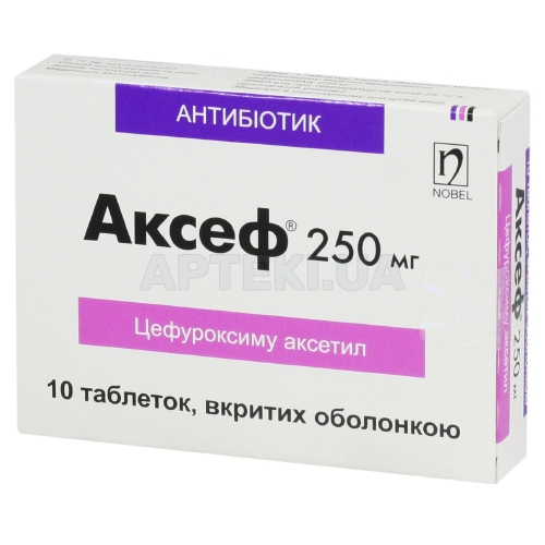Аксеф® таблетки, покрытые оболочкой 250 мг блистер, №10