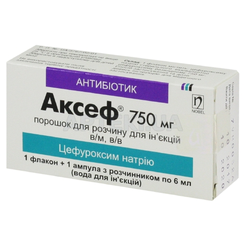 Аксеф® порошок для приготування ін'єкційного розчину 750 мг флакон, №1