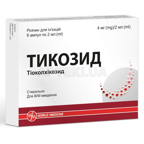 Тикозид розчин для ін'єкцій 4 мг/2 мл ампула 2 мл, №6