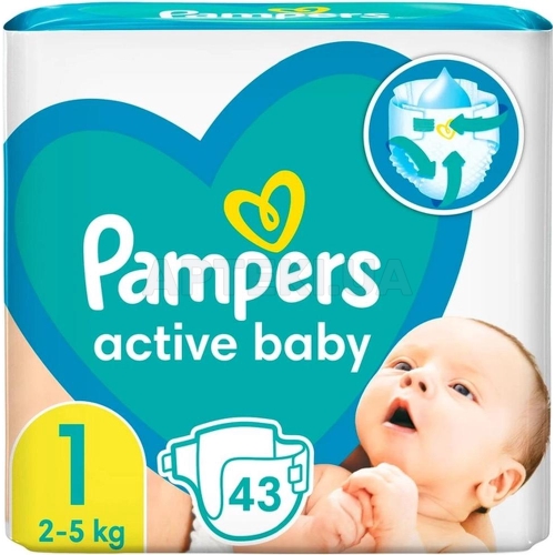 ПІДГУЗНИКИ ДИТЯЧІ PAMPERS ACTIVE BABY junior, №1