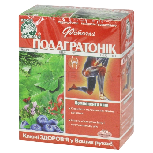 Фиточай "Ключи Здоровья" № 68 1.5 г пакетик "подагратоник", №20