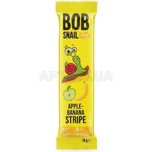 КОНФЕТЫ ФРУКТОВО-ЯГОДНЫЕ СТРАЙПС BOB SNAIL (УЛИТКА БОБ) 14 г яблоко-банан, №1