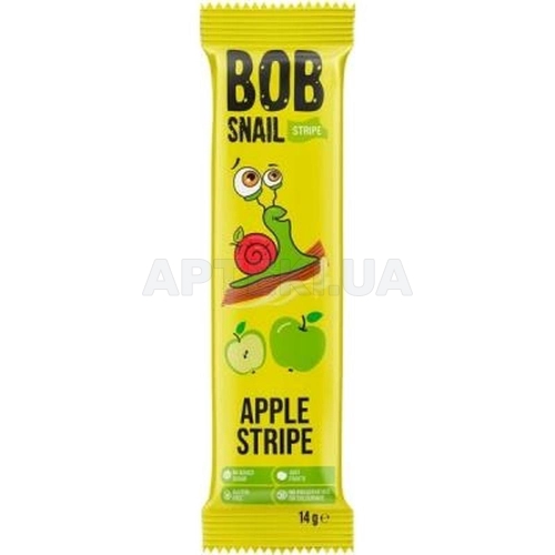 КОНФЕТЫ ФРУКТОВО-ЯГОДНЫЕ СТРАЙПС BOB SNAIL (УЛИТКА БОБ) 14 г яблоко, №1