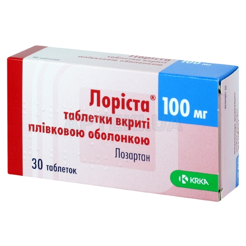 Лоріста® таблетки, вкриті плівковою оболонкою 100 мг блістер, №30