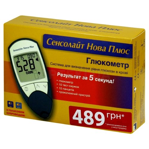 ГЛЮКОМЕТР SENSOLITE NOVA PLUS, №1