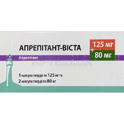 Апрепитант-Виста капсулы твердые комби-упаковка 125 мг №1 +80 мг №2, №1