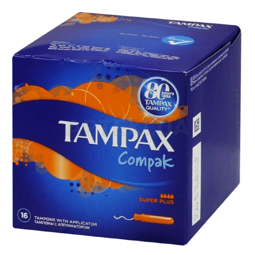 ТАМПОНЫ ГИГИЕНИЧЕСКИЕ TAMPAX compak super plus с аппликатором, №16