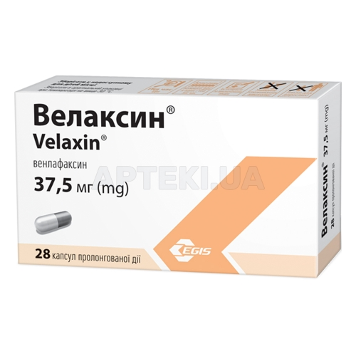 Велаксин® капсули подовженої дії 37.5 мг блістер, №28