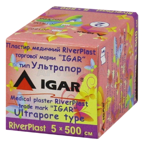 ПЛАСТИР МЕДИЧНИЙ RIVERPLAST "ІГАР" 5 см х 500 см Ультрапор (на нетканій основі), №1