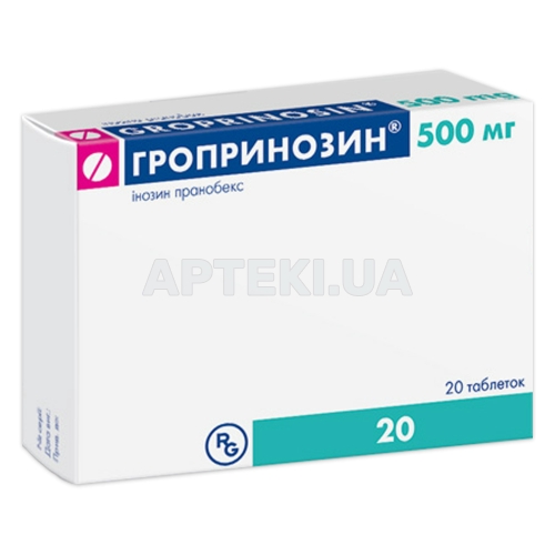 Гропринозин® таблетки 500 мг блістер у коробці, №20