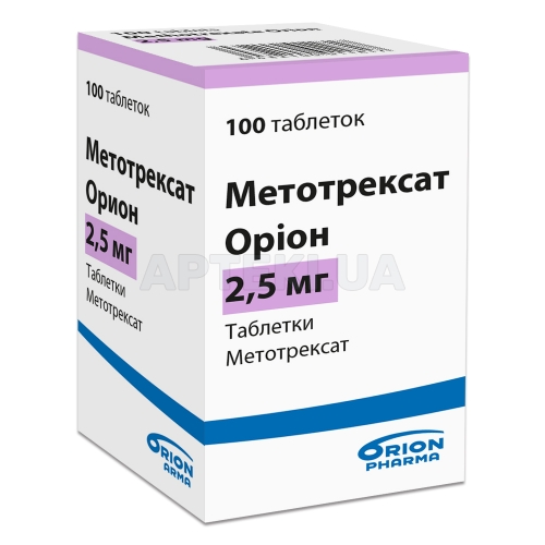 Метотрексат Оріон таблетки 2.5 мг флакон, №100