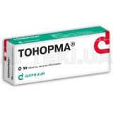 Тонорма® таблетки, покрытые оболочкой контурная ячейковая упаковка пачка, №30