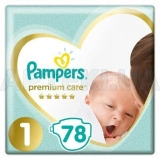 ПОДГУЗНИКИ ДЕТСКИЕ PAMPERS PREMIUM CARE newborn (3 кг), №78