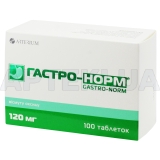 Гастро-Норм® таблетки, вкриті плівковою оболонкою 120 мг блістер в пачці, №100