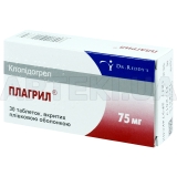 Плагрил® таблетки, вкриті плівковою оболонкою 75 мг, №30