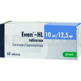 Енап®-HL таблетки 10 мг + 12.5 мг блістер, №60