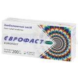 Еврофаст капсулы мягкие желатиновые 200 мг блистер в коробке, №20