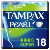 ТАМПОНИ ГІГІЄНІЧНІ TAMPAX Discreet Pearl super з аплікатором, №18