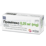 Прамипекс таблетки 0.25 мг, №30