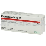 Коринфар® Уно 40 таблетки пролонгованої дії, вкриті оболонкою 40 мг блістер, №50