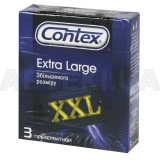 ПРЕЗЕРВАТИВИ ЛАТЕКСНІ З СИЛІКОНОВОЮ ЗМАЗКОЮ CONTEX extra large великого розміру, №3