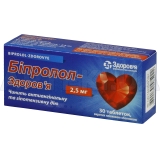Бисопролол-Здоровье таблетки, покрытые пленочной оболочкой 2.5 мг блистер, №30