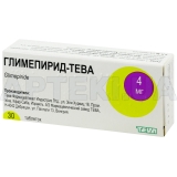 Глимепирид-Тева таблетки 4 мг блистер, №30